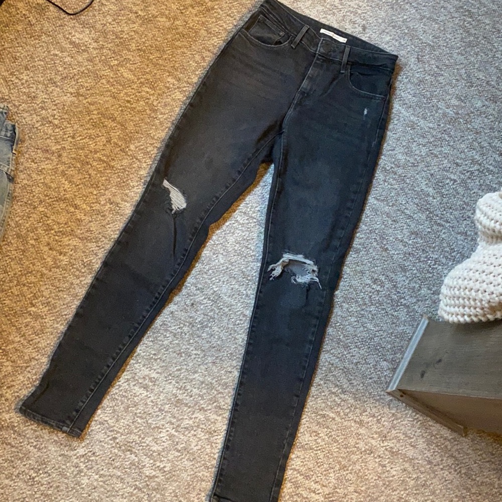 Levi 721 high rise skinny washed black